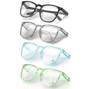 3-Pack Candy-Colored Clear Round Safety Glasses, Comfortable All-Day Wear Goggles, Ideal for Lab Work & Outdoor Pollen Protection