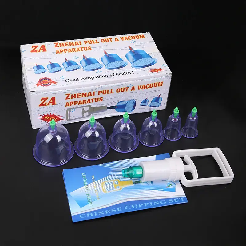 Cupping Set, 6 Cups Cupping Kit for Massage Therapy, Chinese Cupping Therapy Set with Magnetics, Professional Vacuum Cupping Set with Manual Pump