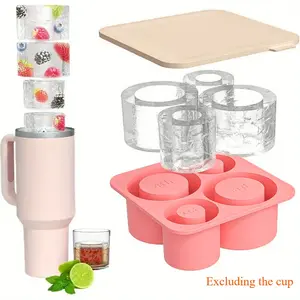 1pc Stanley Silicone Ice Tray with Lid, Easy Release Large Ice Blocks, Slow Melting, Coffee Cocktail Cold Drink Lover, Stanley Ice Cube Cup Accessory