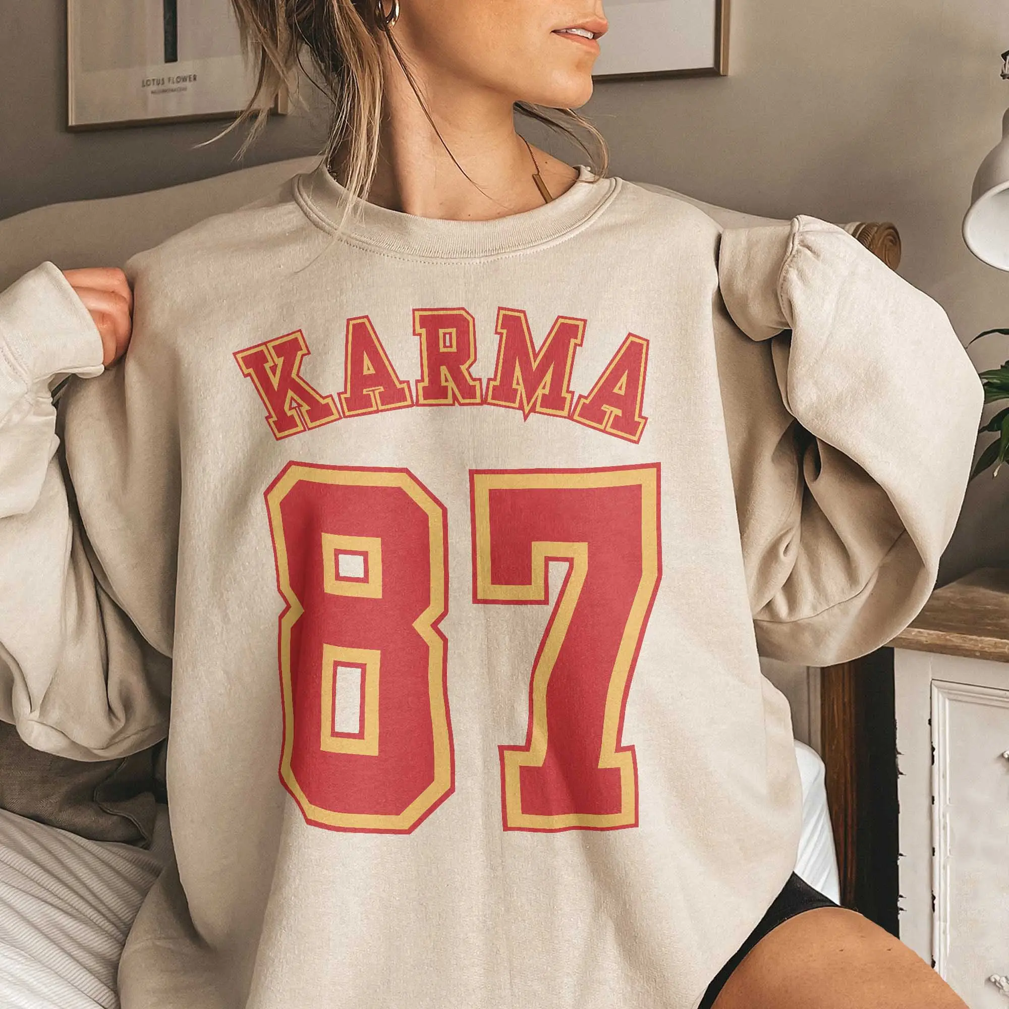 Karma 87 Unisex T-Shirt, Pullover Sweatshirt Hoodie Gift for Her Full Size Full Color
