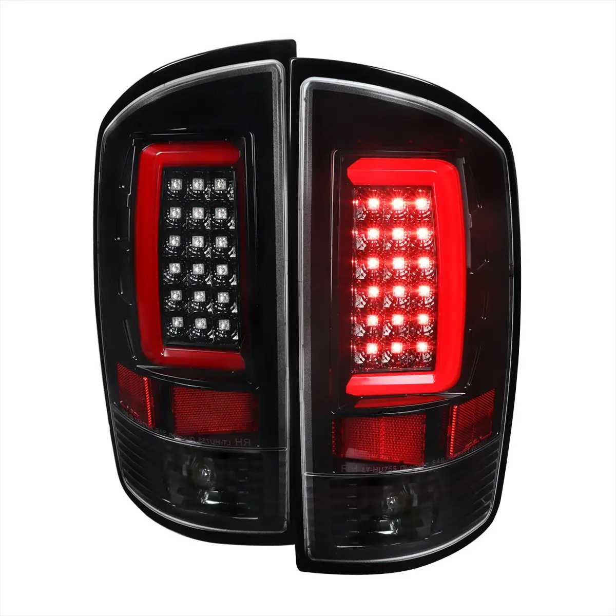 2002-2006 Dodge RAM 1500 2500 3500 LED Tail Lights -G2 (Jet Black Housing/Clear Lens)