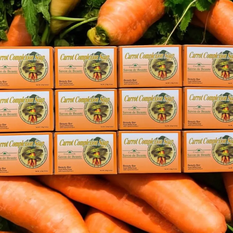 Carrot Complexion Soap Set of 12 Each 125gm Total 1500gm Beauty Bar with Carrot Extract for Daily Skin Care and Body Repair