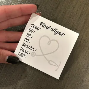 Vital Signs Sticky Notes for Nurses & Nursing Assistants - 50 Sheets per Pad, 3x3 Inches