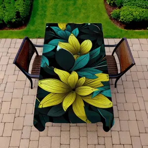 Conscious Sales C1TCLRGEFFIL8A 58 x 102 in. Potent Turquoise Indoor & Outdoor Tablecloth for Home Decor