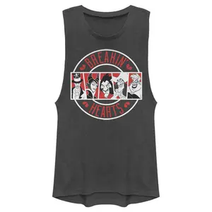 Junior's Disney Villains Valentine's Day Breakin' Hearts Festival Muscle Tee