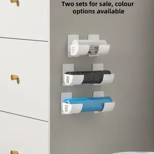 Kitchen Cabinet Storage Rack, 4 Counts Multi-functional Storage Rack for Cling Film & Garbage Bag, Home Organizer for Kitchen Cabinet, Refrigerator