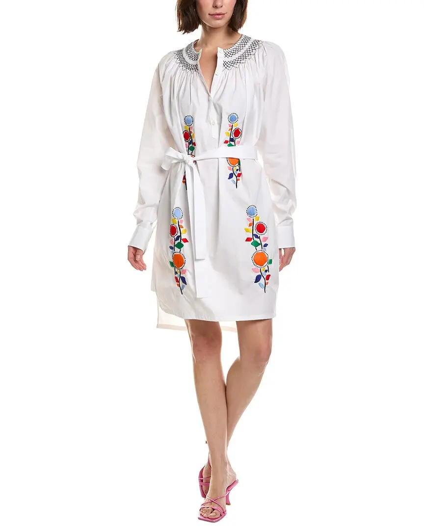 Prada Embroidered Poplin Shirtdress