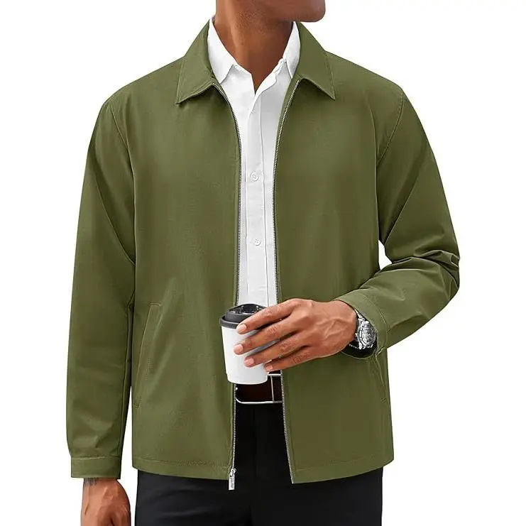 Runcati Mens Lightweight Jackets Full Zip Business Casual Windbreaker Fall Golf Coat Jacket with Pockets Runcati Mens Lightweight Jackets Full Zip Business Casual Windbreaker Fall Golf Coat Jacket with Pockets