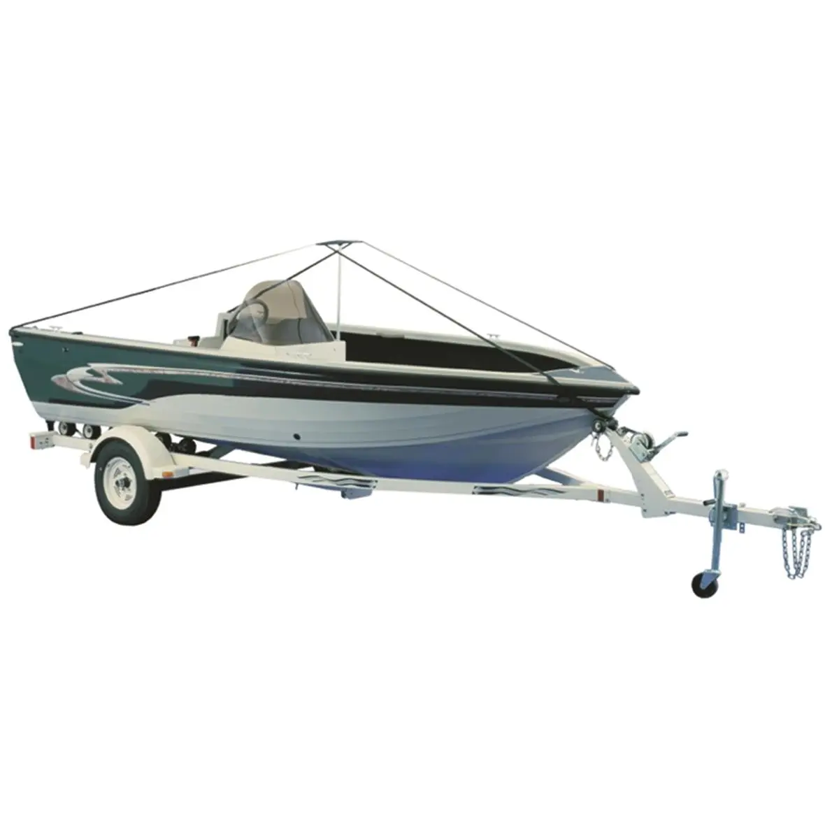 Attwood 19 ft. Deluxe Boating Boat Cover Support System with Telescoping Pole, Polyweb Straps, Non-Marring Hooks, Easily Adjustable Accessory, Boat Covers