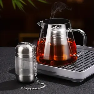 Large Tea Infuser, Stainless Steel Tea Strainer Mesh Tea Ball Infuser, Tea Strainer Food Grade Mesh Tea Filter Interval Diffuser With Extended Chain Hook For Loose Leaf Tea And Coffee, Coffee Accessories