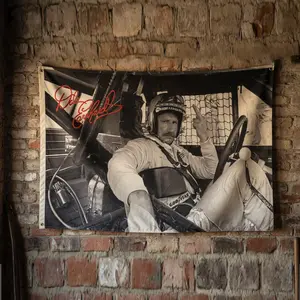 Dale Earnhardt Racing Legend Flag – Vintage Nascar Wall Flag, Black & White Driver Banner, Home Decor Made In USA