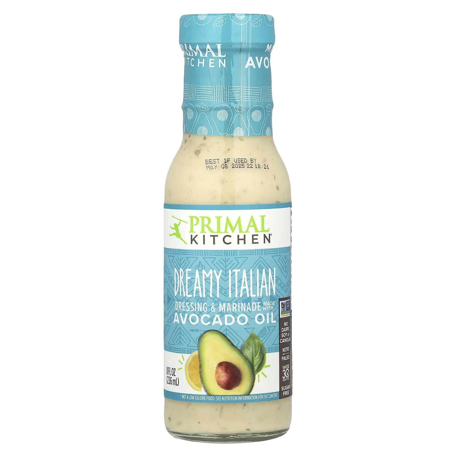 Primal Kitchen Dressing & Marinade Made with Avocado Oil, Dreamy Italian, 8 fl oz (236 ml)