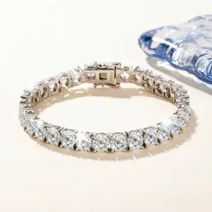 Moissanite Tennis Bracelet 925 Silver Men's and Women's Fashion Bracelet Sparkling Luxury Trendy