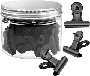 30 count Push Pins Clips Black Thumb Tacks with Clips for Cork Boards, Bulletin Boards