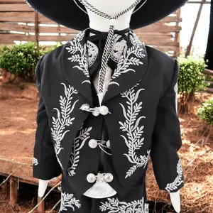 Charro Suit (7-Piece) (Black/Horse/Silver)