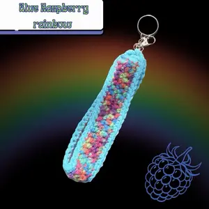 Blue raspberry rainbow keychain