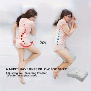 Memory Foam Knee Pillow for Side Sleepers — Orthopedic Knee Wedge with Adjustable Strap, Ergonomic Leg Elevation Cushion for Sciatica Pain Relief, Hip & Back Support, Soft Breathable Bamboo Cover, Premium Memory Foam