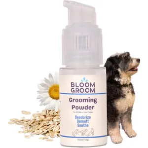 Grooming Powder – Waterless Dry Shampoo for Dogs | Dematting, Detangling, & Deodorizing | Talc-Free, Non-Toxic, Made in USA for Curly Coats with Colloidal Oatmeal & Aloe – 1.52 oz