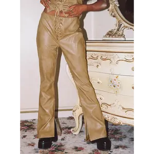 Roddie Lace Up Pants Brown