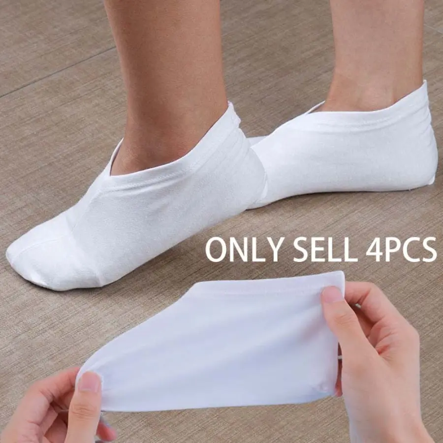 4-piece night care socks, white moisturizing sock covers, suitable for both men and women, beauty and moisturizing socks, soft and comfortable