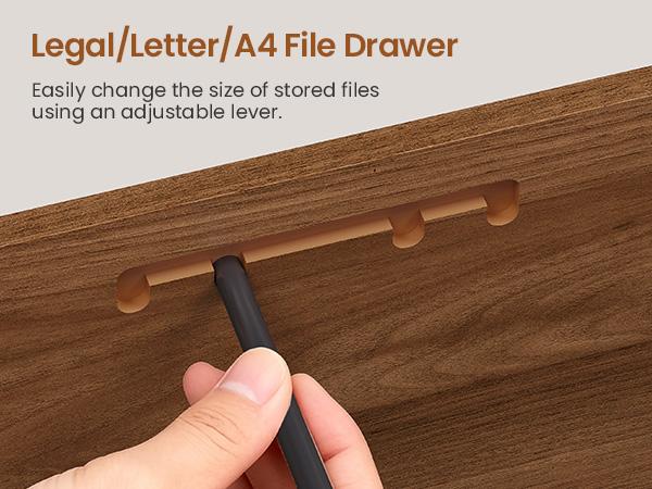 SEDETA 4 Drawers File Cabinet, 33" Farmhouse Filing Cabinets for Home Office fit Legal/Letter/A4 File, Wood Office File Cabinet with Power Outlets, Printer Stand with Storage