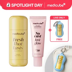 [LIVE Exclusive] [medicube] Summer Essentials Duo | Brightening, Smoothing, Hydrating Face & Body Care | Deodorant Vanilla & Pistachio, No Cast Just Glow Collagen Sunscreen, Kojic Acid Turmeric Jelly Mist Serum, Kojic Acid Body Wash | Korean Skincare