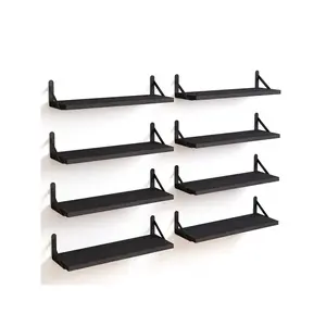 8pcs Floating Shelves, Bookshelves, Wall Shelves Width, Wall Storage Shelves, Wall Hanging, Wall Art, Fall Decor Home, Wall-Hanging Bookshelves, For Bedroom, Living Room, Kitchen, Bathroom, Office Wall Decoration, Room Decor, Spring Decor