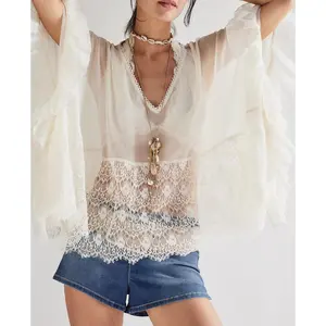 Women’s V Neck Poncho Tops Batwing Sleeve Solid Color Loose Fit T-Shirts Blouses