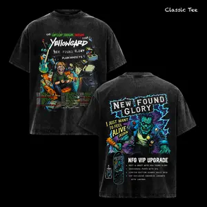Yellowcard New Found Glory Tour Shirt – Pop Punk Emo Concert Graphic T Shirt, Classic Cotton Unisex Tee, The Up Up Down Down Tour Style, I Just Want To Feel Alive Again, Skate Punk Vintage Aesthetic, 2000s Pop Punk Fan Gift