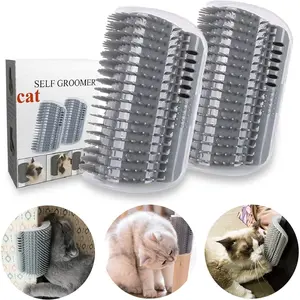 Cat Corner Scratcher Self Groomer with Catnip, 2 Pack Softer Cat Face Scratchers Wall Corner Grooming Massage Combs for Long & Short Fur Cats