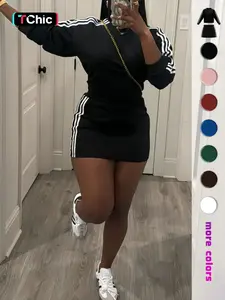 Women's Fitted Sportswear Set, Casual Long Sleeve Sweatshirt & Short Skirt Two-Piece Set for Gym, Workout Sets, Trendy Comfortable Clothing for Everyday Wear
