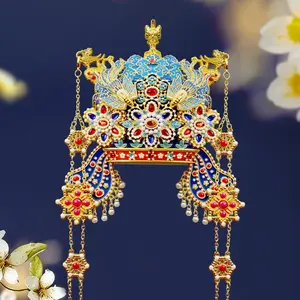 Beijing Forbidden City Cultural Magnet, Gold Dragon 3D Phoenix Crown Design, Unique Souvenir for Collectors, High-Quality Craftsmanship
