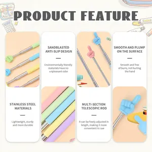 Random Color Finger Shape Extensible Pointer Stick, 1 Piece Portable Durable Teacher Pointer Rod, Classroom Whiteboard Presentation Supplies