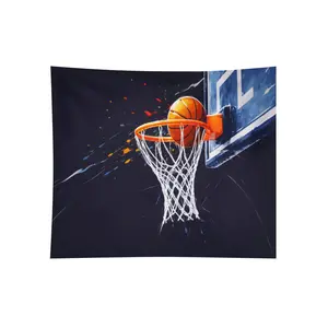 2D Flat - 2D Flat - 1pc of Digitally Printed Tapestry for Backyard Basketball, Made of Polyester with High-Definition Printing, Suitable for Hanging in Living Rooms, Bedrooms, Offices, Home Spaces, And for Party Decorations