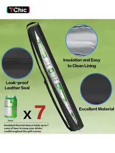 Golf Bag Beer Cooler Sleeve, Fits Most Golf Bags, Insulated & Reusable, Insulated Can Cooler, Perfect for Outdoor Activities, Durable Design, Collapsible Cooler Bag