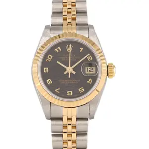 Pre-owned ROLEX Stainless Small Leather Goods Datejust Steel Yellow Gold Watch