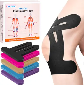 Precut Kinesiology Tape for Knees, 10 Pcs - Knee Support & Stability, Knee Pain Relief Athletic Tape - Waterproof & Elastic, Breathable Hypoallergenic Latex-Free Tape