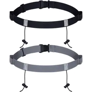 2 count Race Number Belt with 6 Gel Loops for Running Cycling Triathlon Marathon