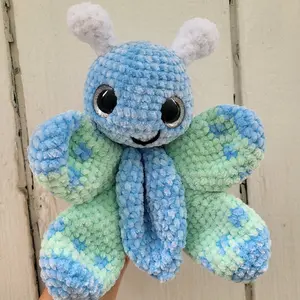 Hand-Crocheted Butterfly Snuggler Plushie