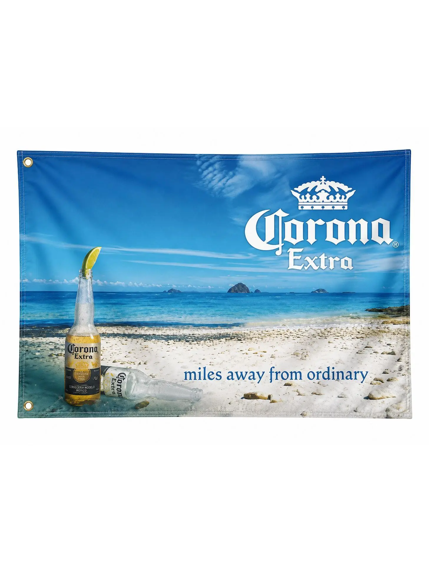 Corona Extra Beer Flag 3x5 FT, Beach Wall Banner, Tropical Ocean Decor, Man Cave Garage Flag, Summer Bar Room Decoration