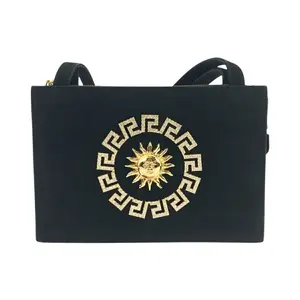 Pre-owned VERSACE Suede Shoulder Bags Sunburst 2way Bag