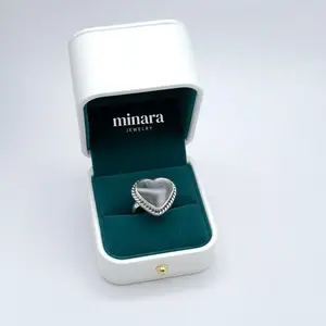 MINARA 950 Silver CORAZON NACAR GRIS Ring with Twisted Design