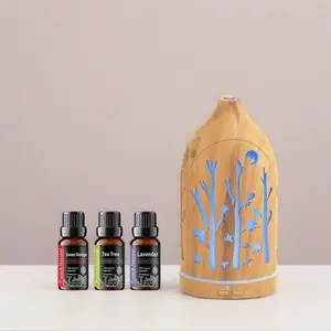 Aromatherapy Diffuser with 7 LED Colors, Auto Shut Off & 3 Essential Oils aromatherapist humidifier lamp