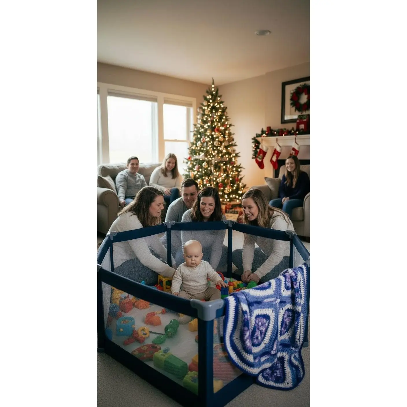 Handmade Granny Square of Mix Light Purples and Whites Purples Lg. Baby Blanket Patchwork
