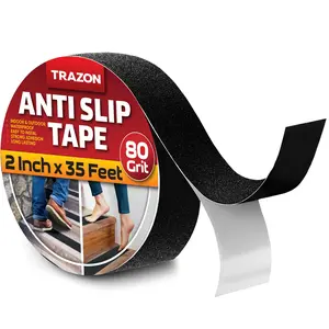 Heavy Duty Anti Slip Grip Tape for Stairs Outdoor/Indoor Waterproof 2Inch x 35Ft Safety Non Skid Roll Traction Tread Adhesive Non Slip Walk Black