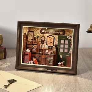 New Year Gift Mini Post Office in A Frame Vintage Book Nook Craft Kit for Crafting Enthusiasts Cozy Reading Nook Design