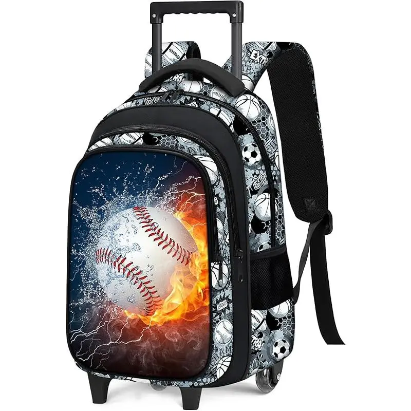18 kids rolling backpack lunch bag Tilami 19 inch with Lunchbox Wheeled Laptop Backpack, Turtle Blue and ice pack 3pcs Kids Rolling Backpack Set