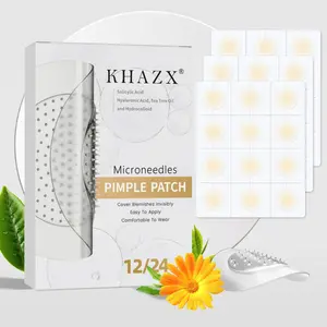 KHAZX 12/24pcs Microneedle Gentle Care Patches, Acne Treatment Patches, Single Item Pack, Made in China, Non-Flammable, No Alcohol/aerosol