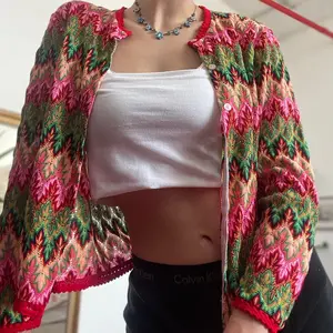 Psychedelic Vintage Crochet Top ! Y2K Aesthetic