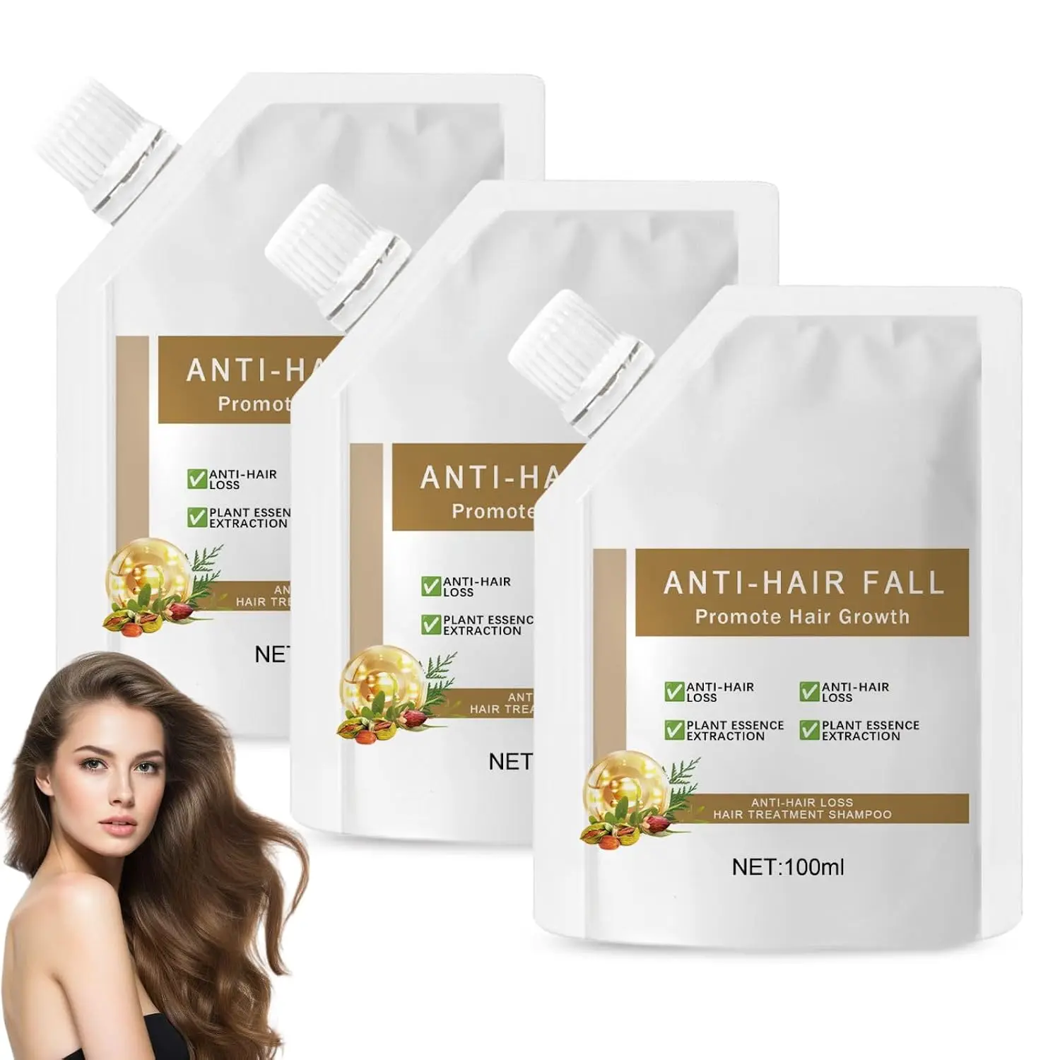Buy 2 Get 1 Free】 Anti-Hair Fall Hair Loss Shampoo, Anti-Hair Fall Promote Hair Growth, Anti Hair Loss Shampoo, Moisturizing & Promoting Hair Growth, Suitable for All Hair Types